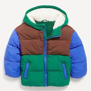 Toddler Colorful Hooded Puffer Jacket